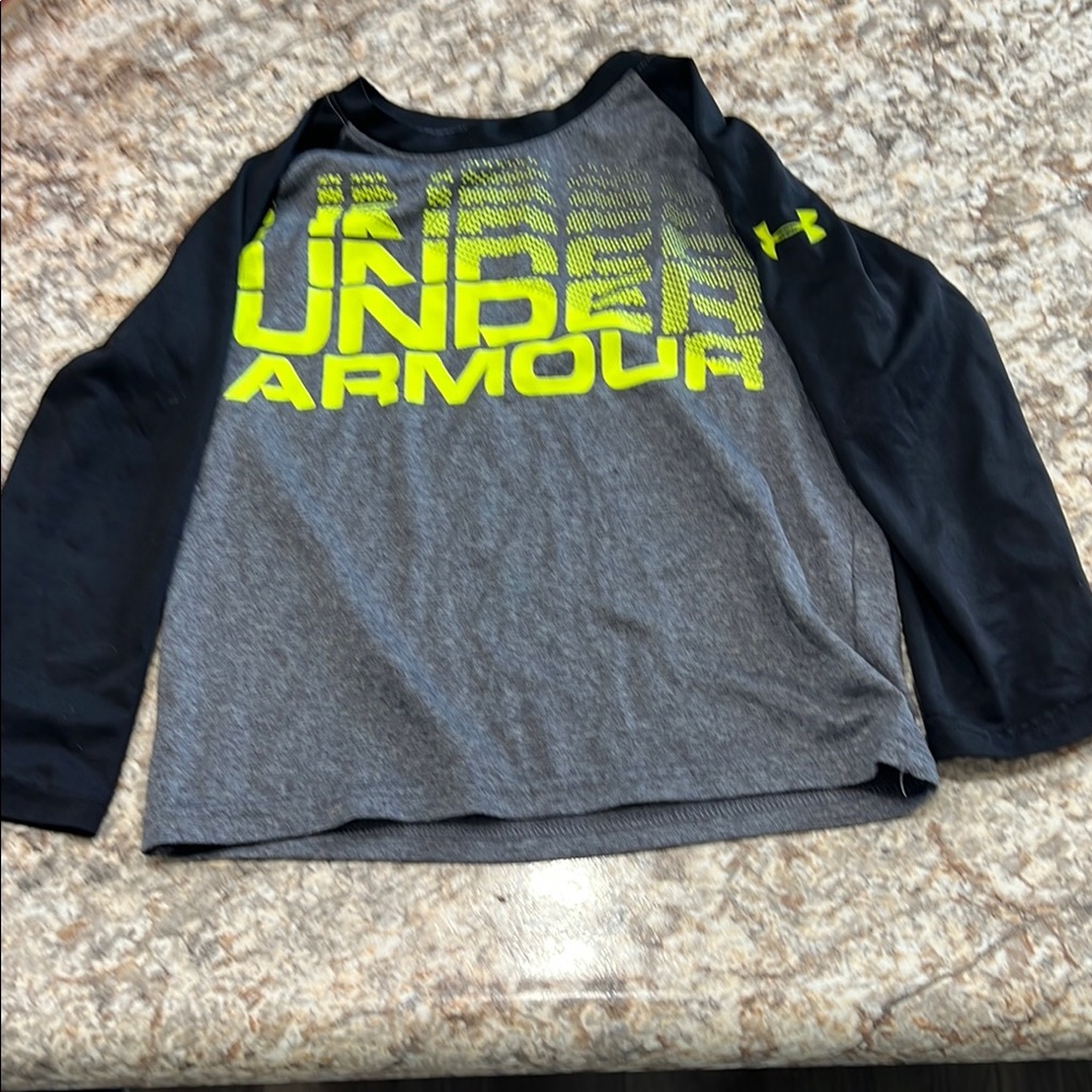 Under Armour Gray and Black Long Sleeve Tee